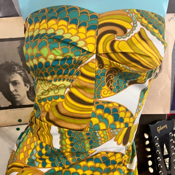 🔥TRINA TURK worn once GEO MOD COTTON DRESS SLEEVELESS BOHO SIZE 8 RETAIL $150 - Picture 11 of 13